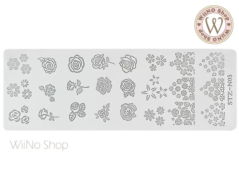 Flower Nail Art Stamping Plate Template STZ-N05