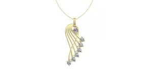 Flowing Wind Diamond Pendant 0.85CT TW 14K Gold DPEN056