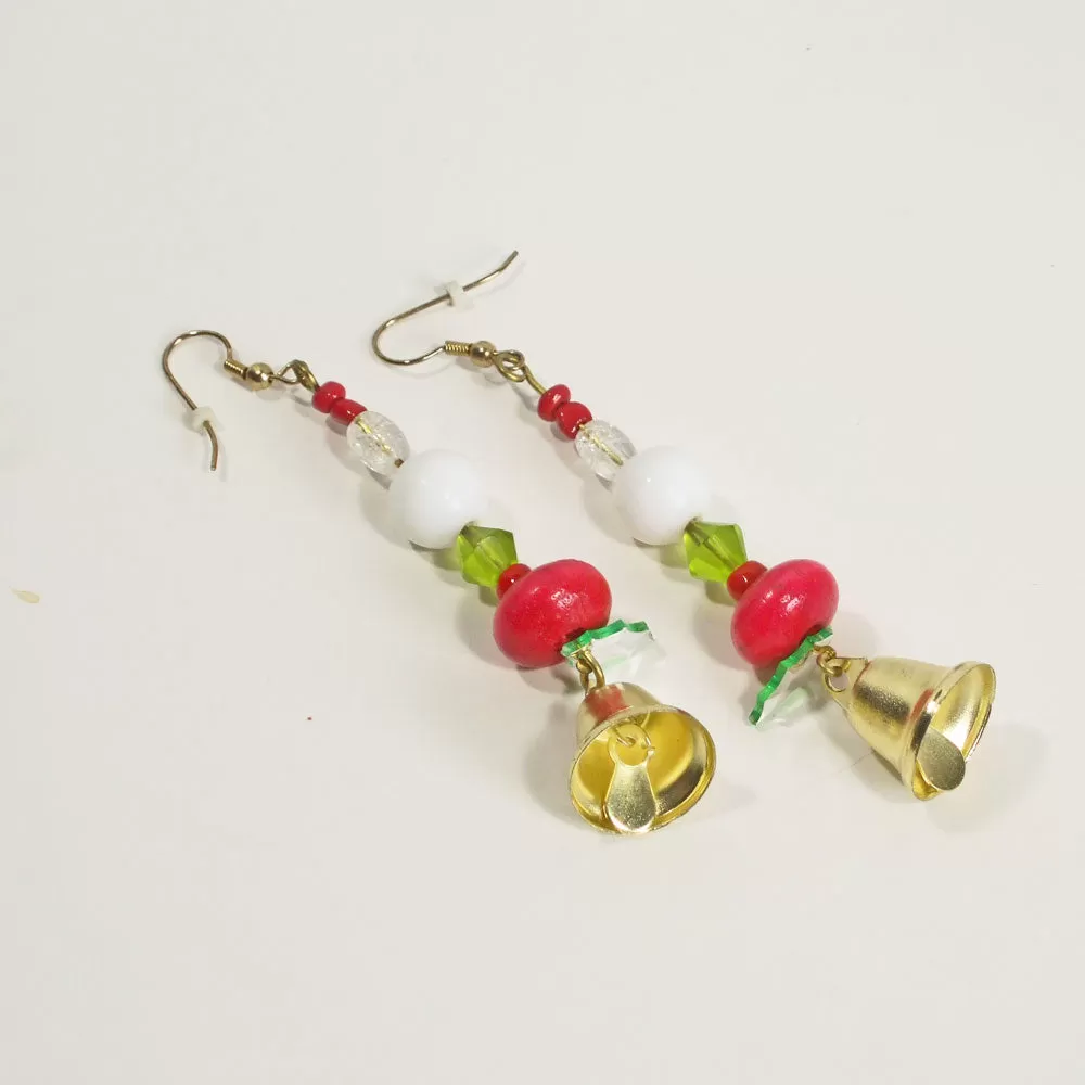 Geela, Christmas Beaded Bell Earrings