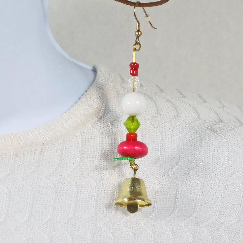 Geela, Christmas Beaded Bell Earrings