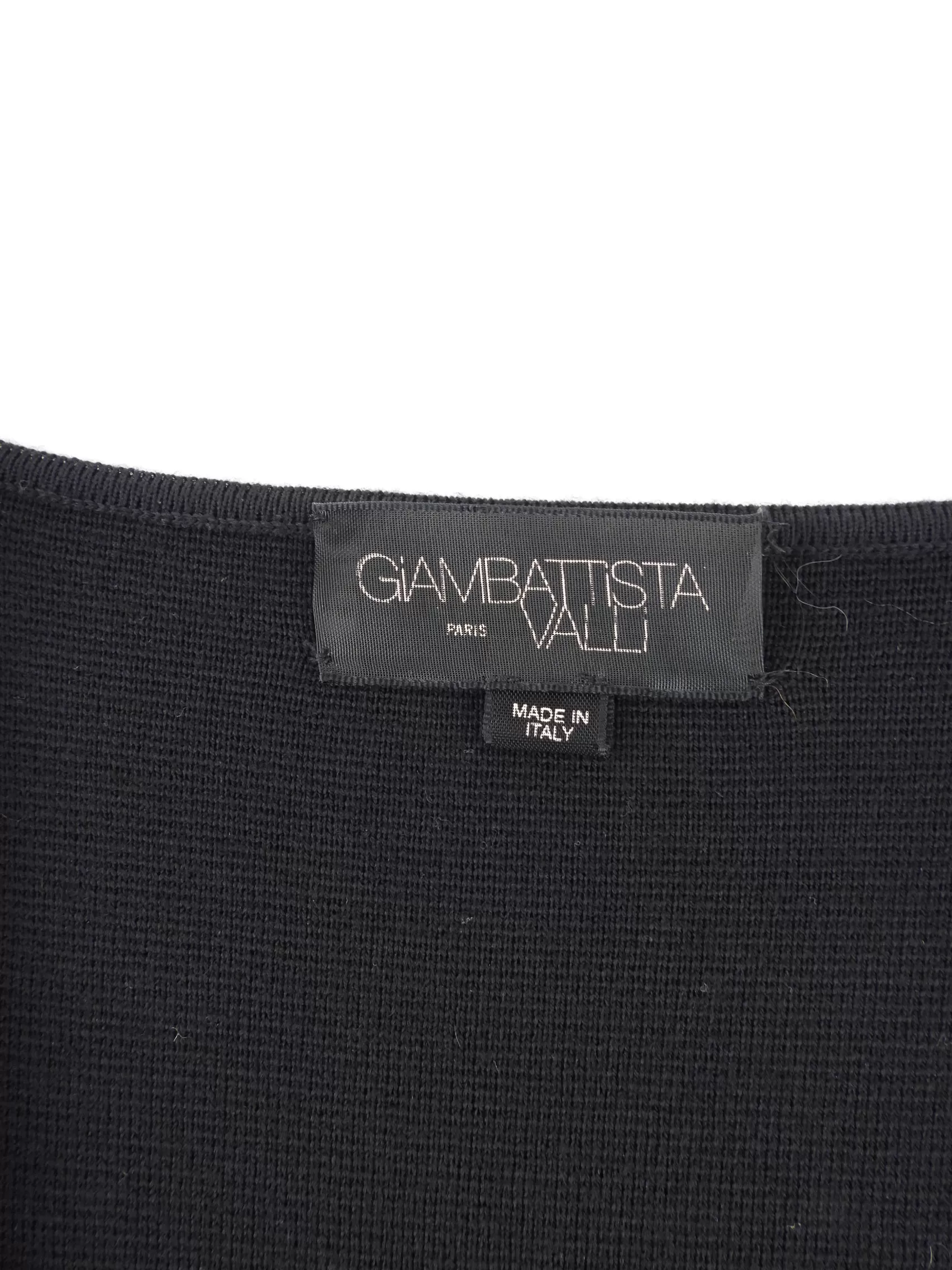 Giambattista Valli Black Knit Wool Chain Belt Peplum Tank Top - 44 / M