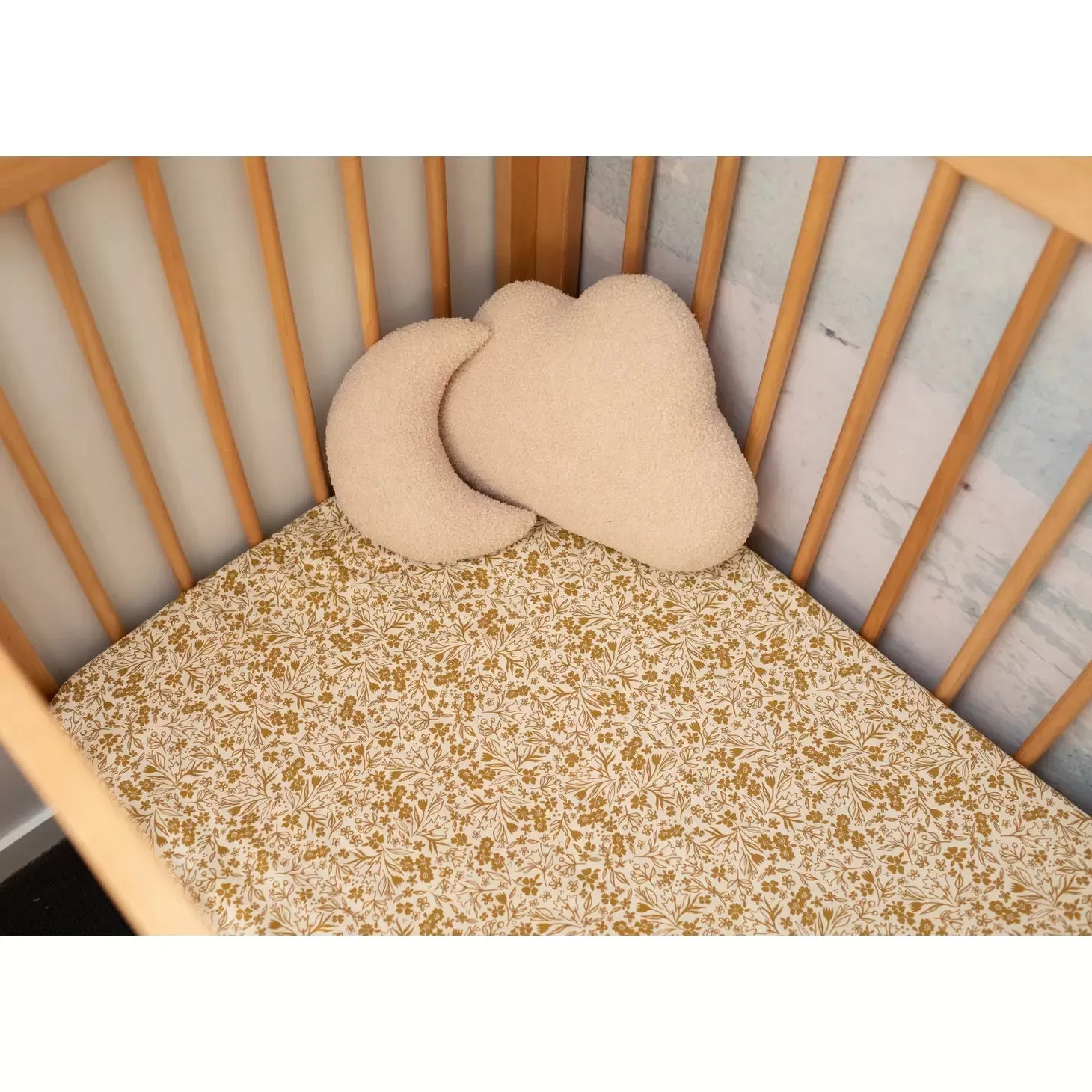 Gold Vine Fitted Cot Sheet