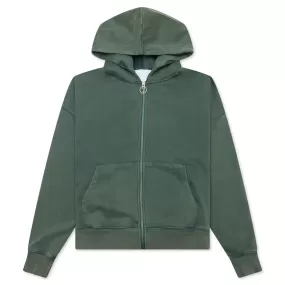 Good Morning Cops Vintage Wash Zip Hoodie - Washed Green