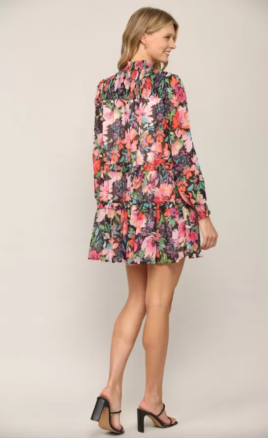 Grace Floral Chiffon Tiered Dress