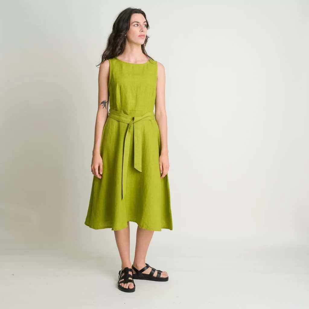 Grace Linen Swing Dress | Pistachio