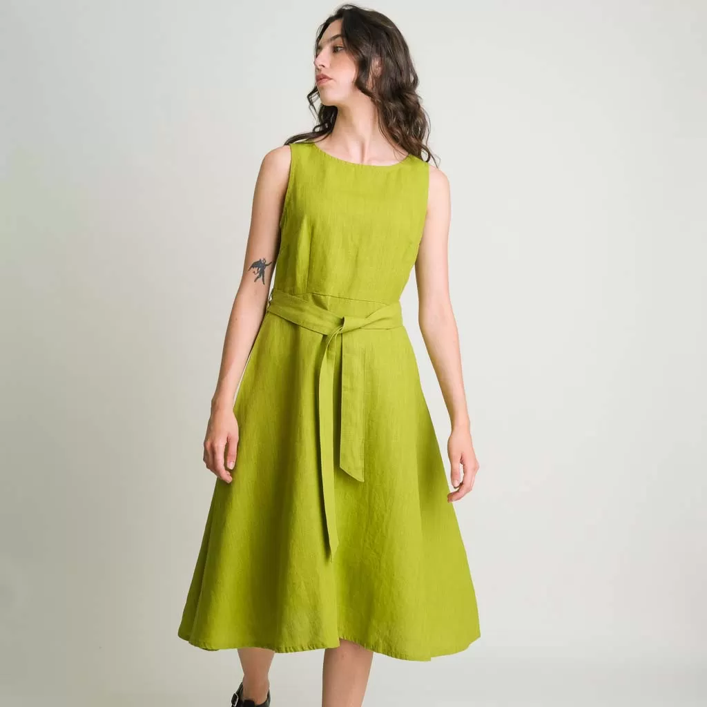 Grace Linen Swing Dress | Pistachio