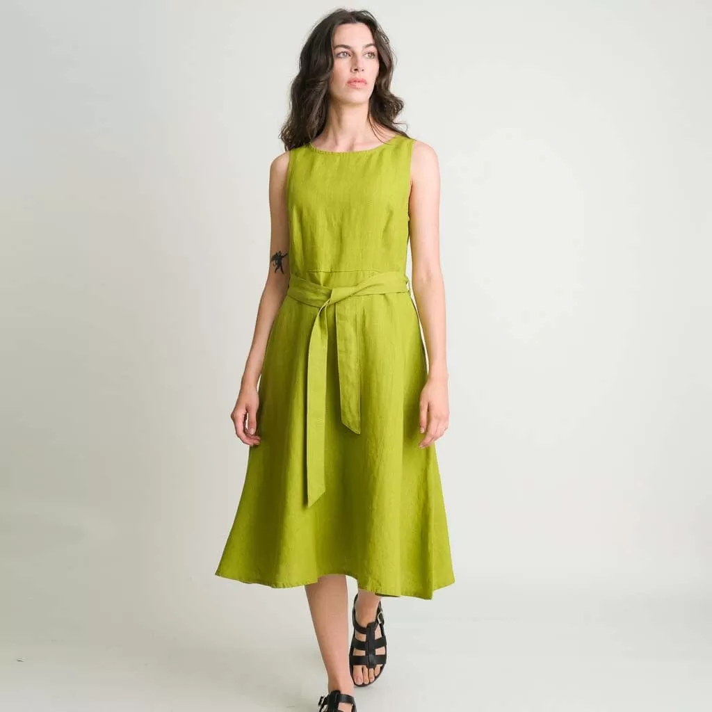 Grace Linen Swing Dress | Pistachio