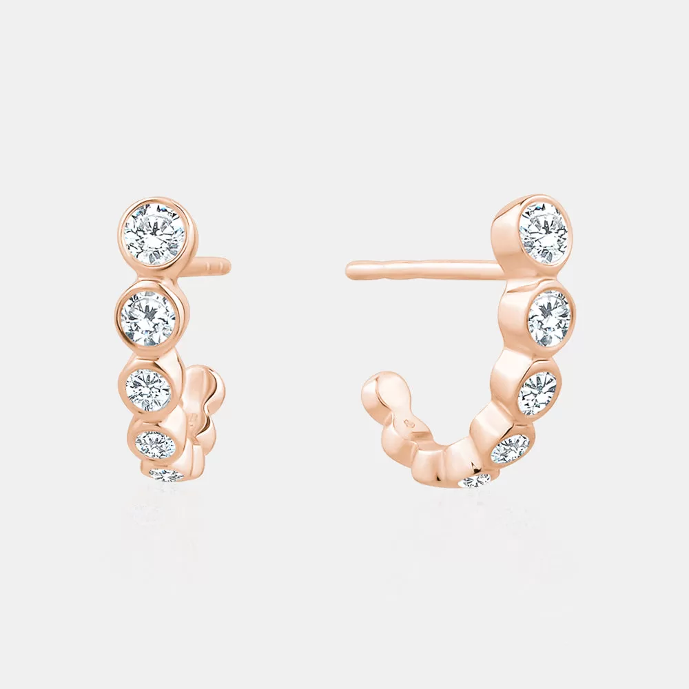 Graduated Diamond Bezel Set Studs