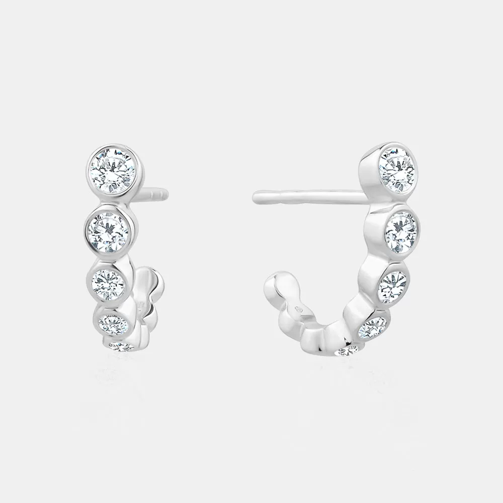 Graduated Diamond Bezel Set Studs