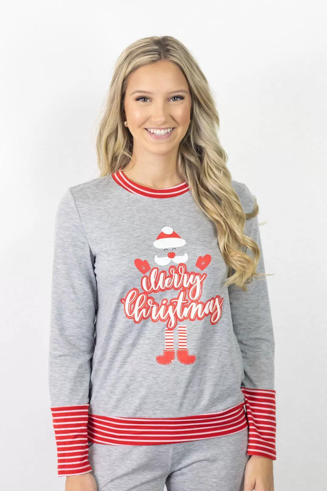 Grey Christmas Pajama Set