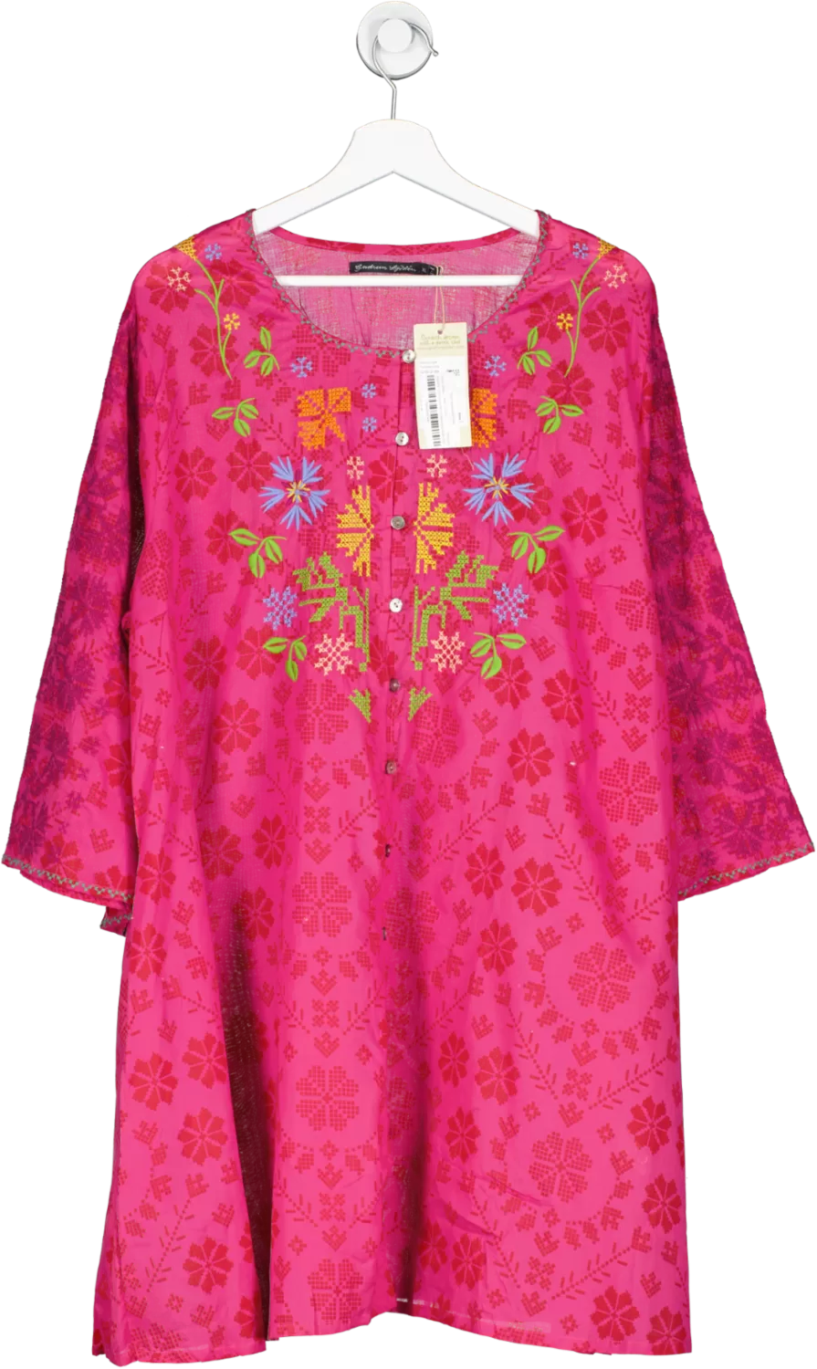 Gudrun Sjoden Pink Embroidered Tunic UK XL