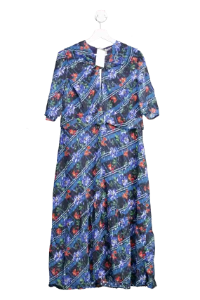 HOPE & IVY Val Midi Dress Blue Multi UK 24