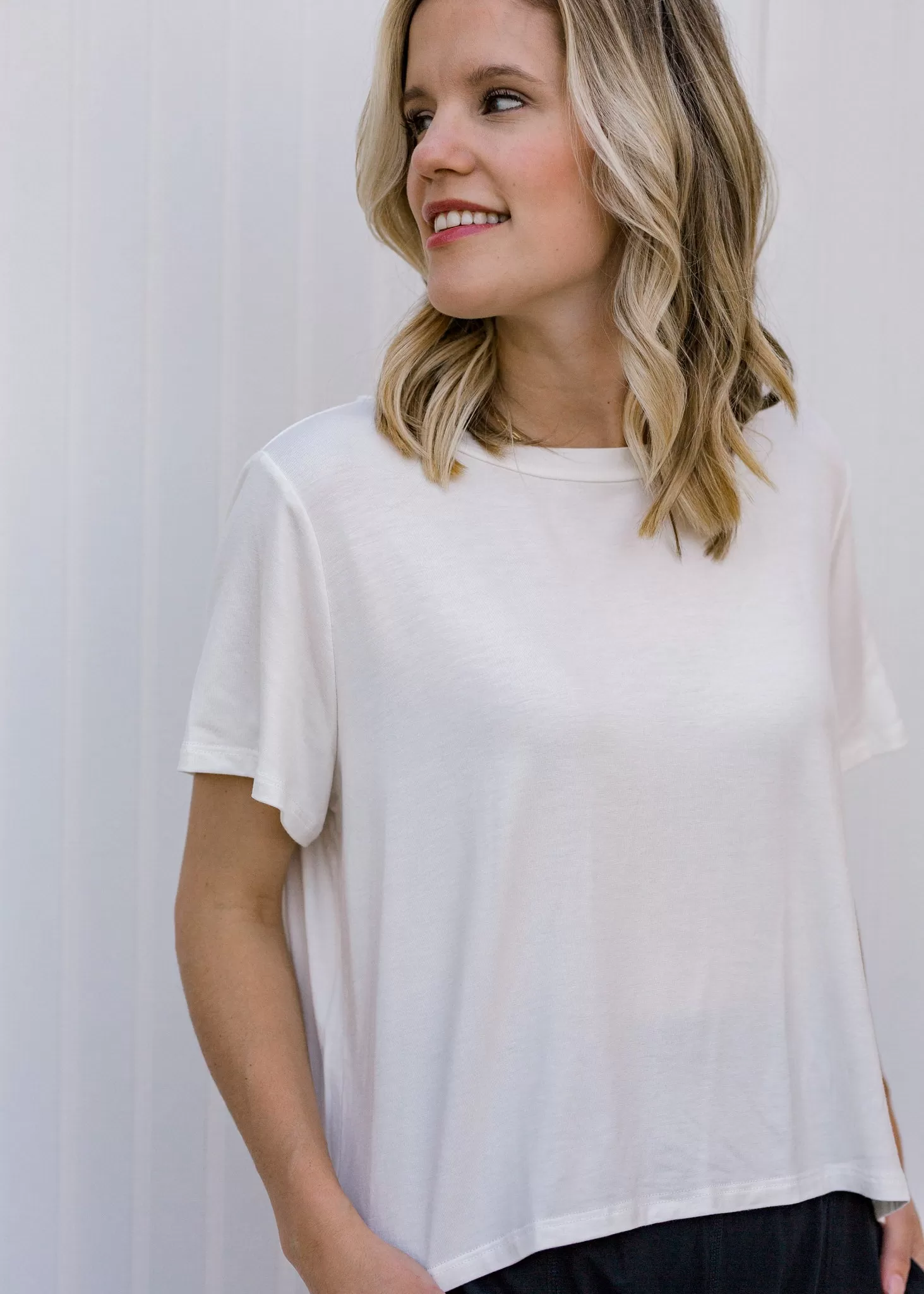 Ivory Slightly Cropped Tee