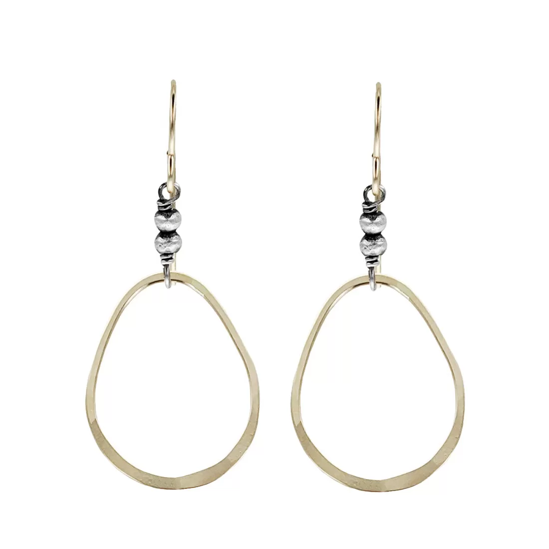 J & I Golden Grace Open Hoop Earrings