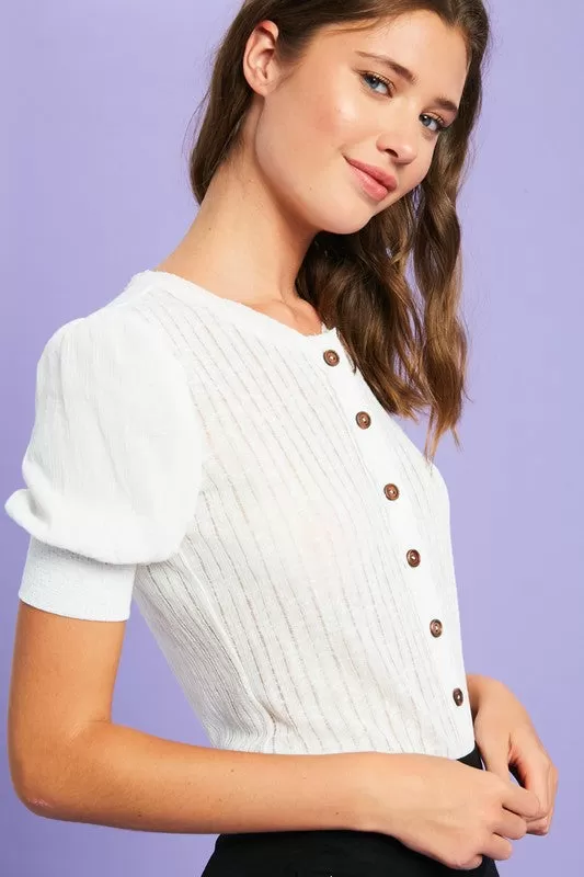 Katie Puff Sleeve Knit Top