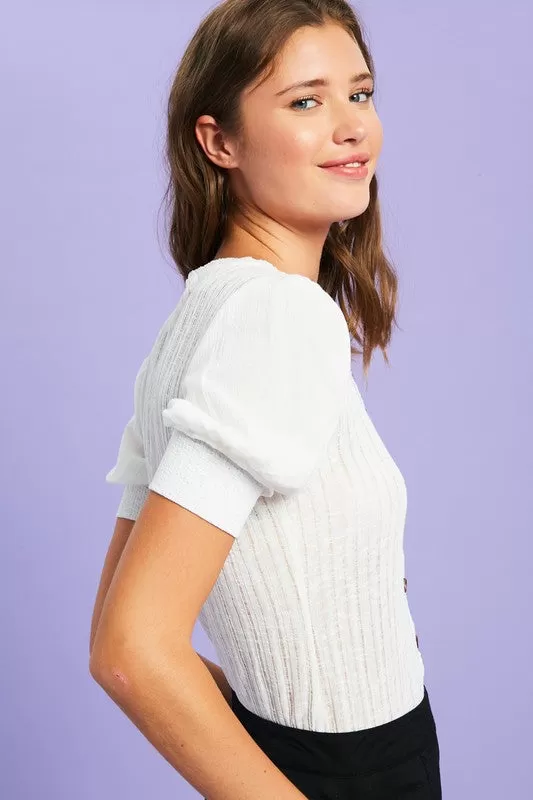 Katie Puff Sleeve Knit Top