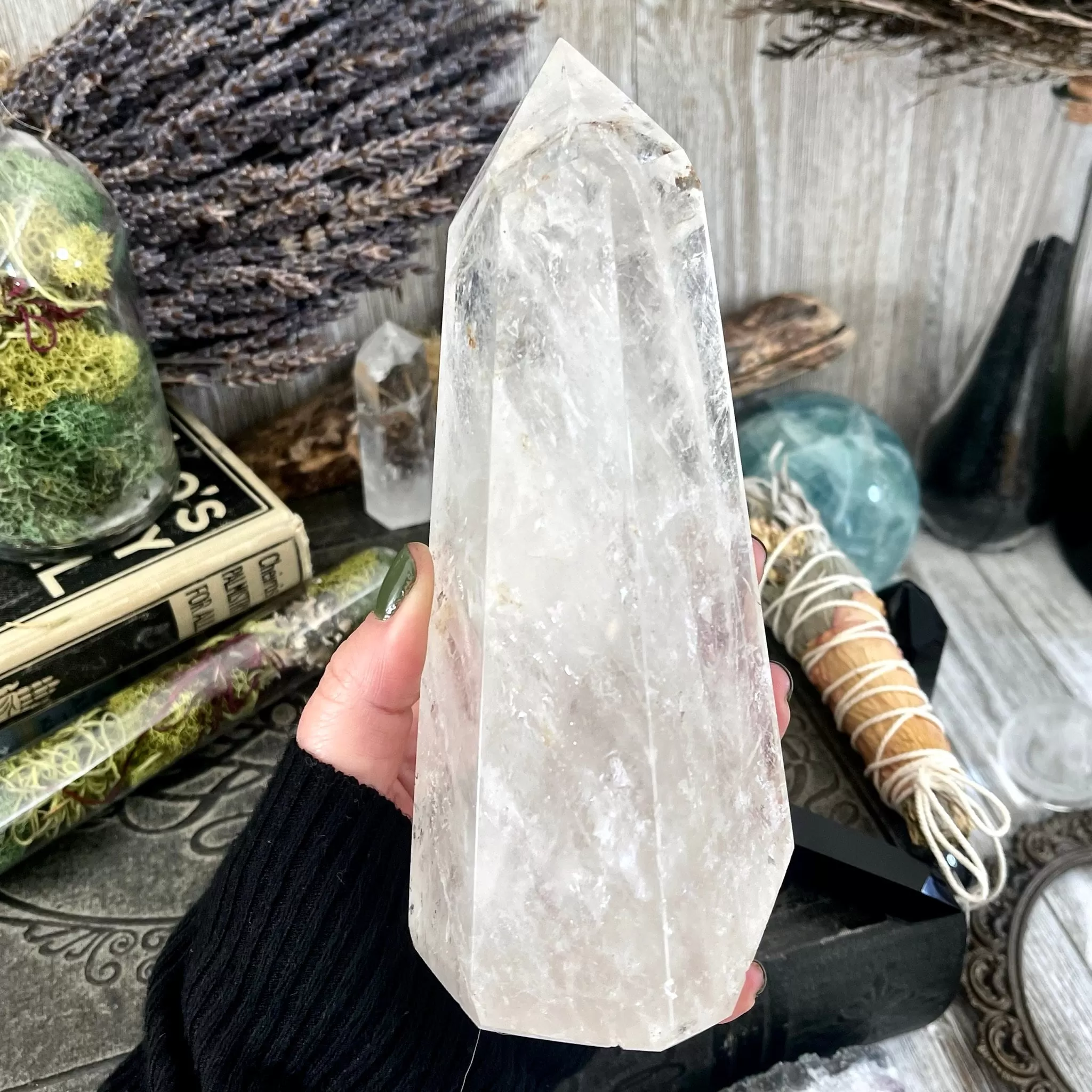 Large Self Standing Clear Quartz Crystal Point / FoxlarkCrystals