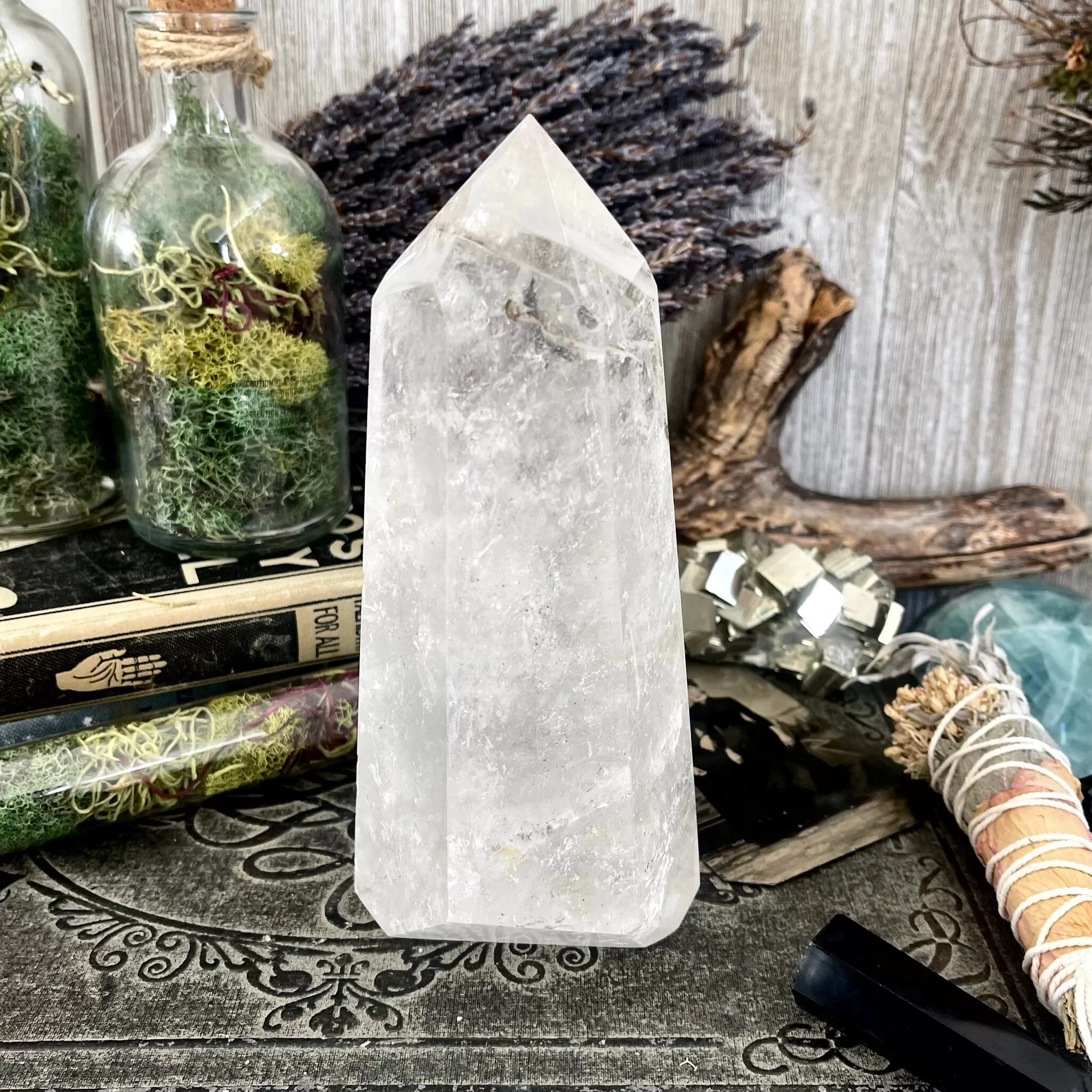 Large Self Standing Clear Quartz Crystal Point / FoxlarkCrystals