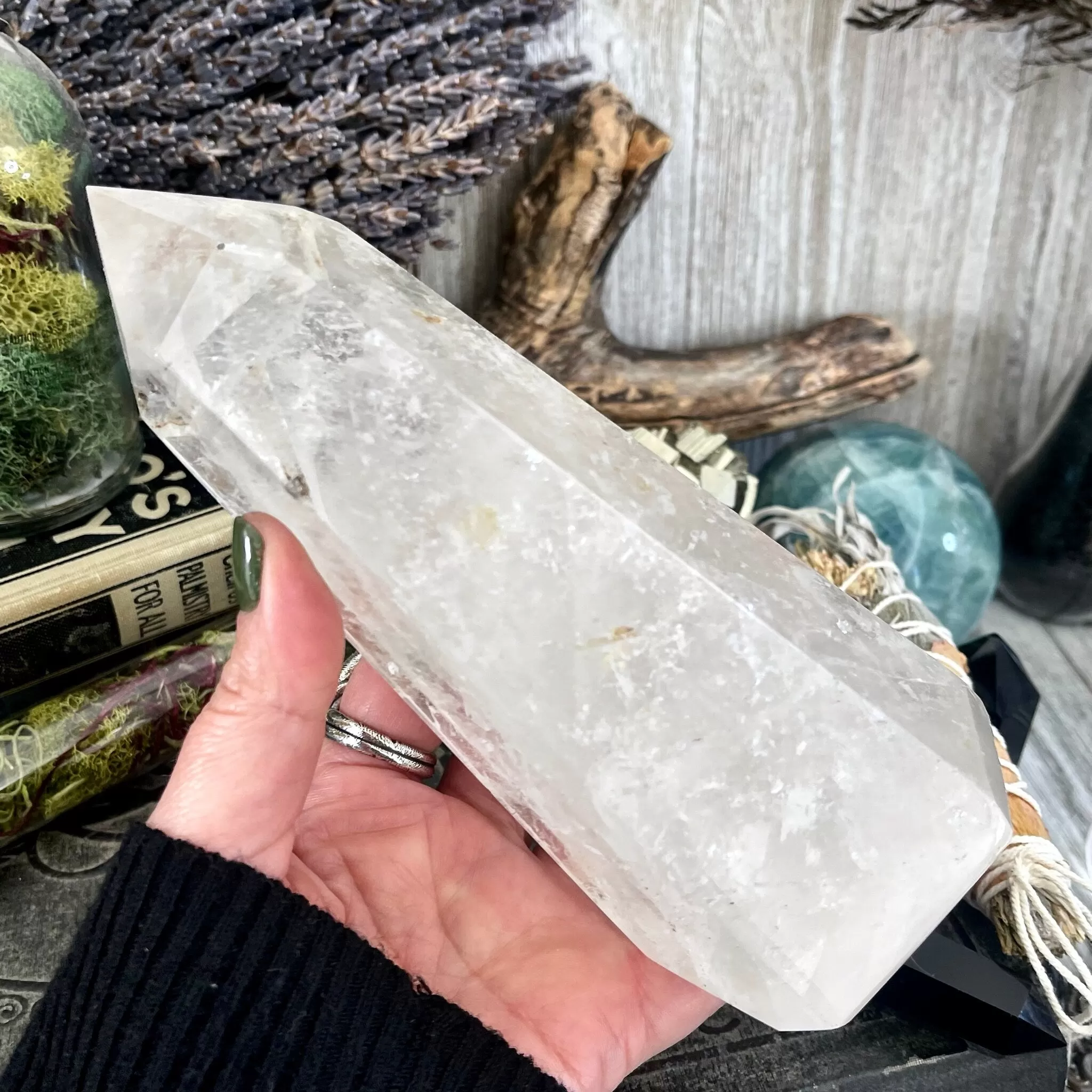 Large Self Standing Clear Quartz Crystal Point / FoxlarkCrystals