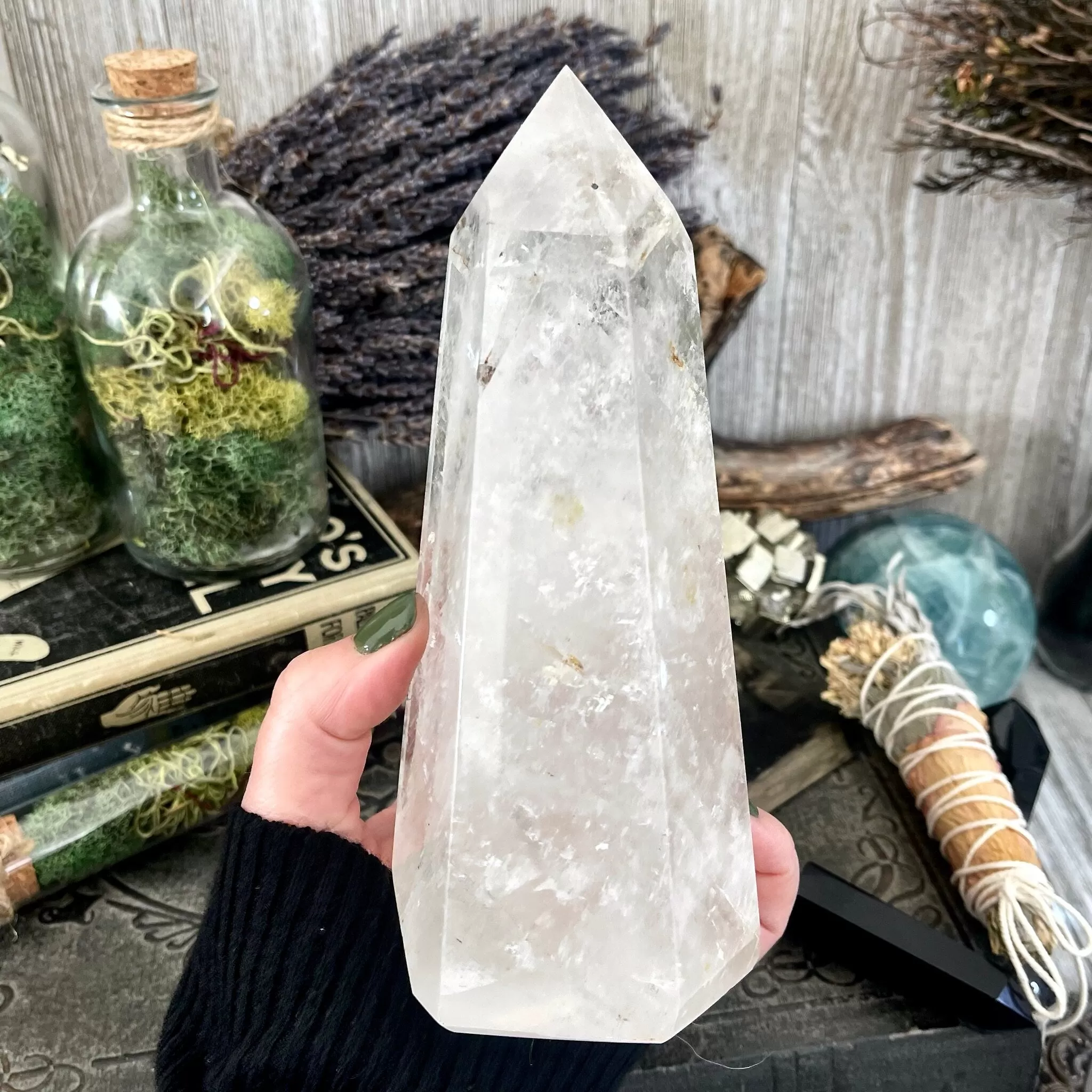 Large Self Standing Clear Quartz Crystal Point / FoxlarkCrystals