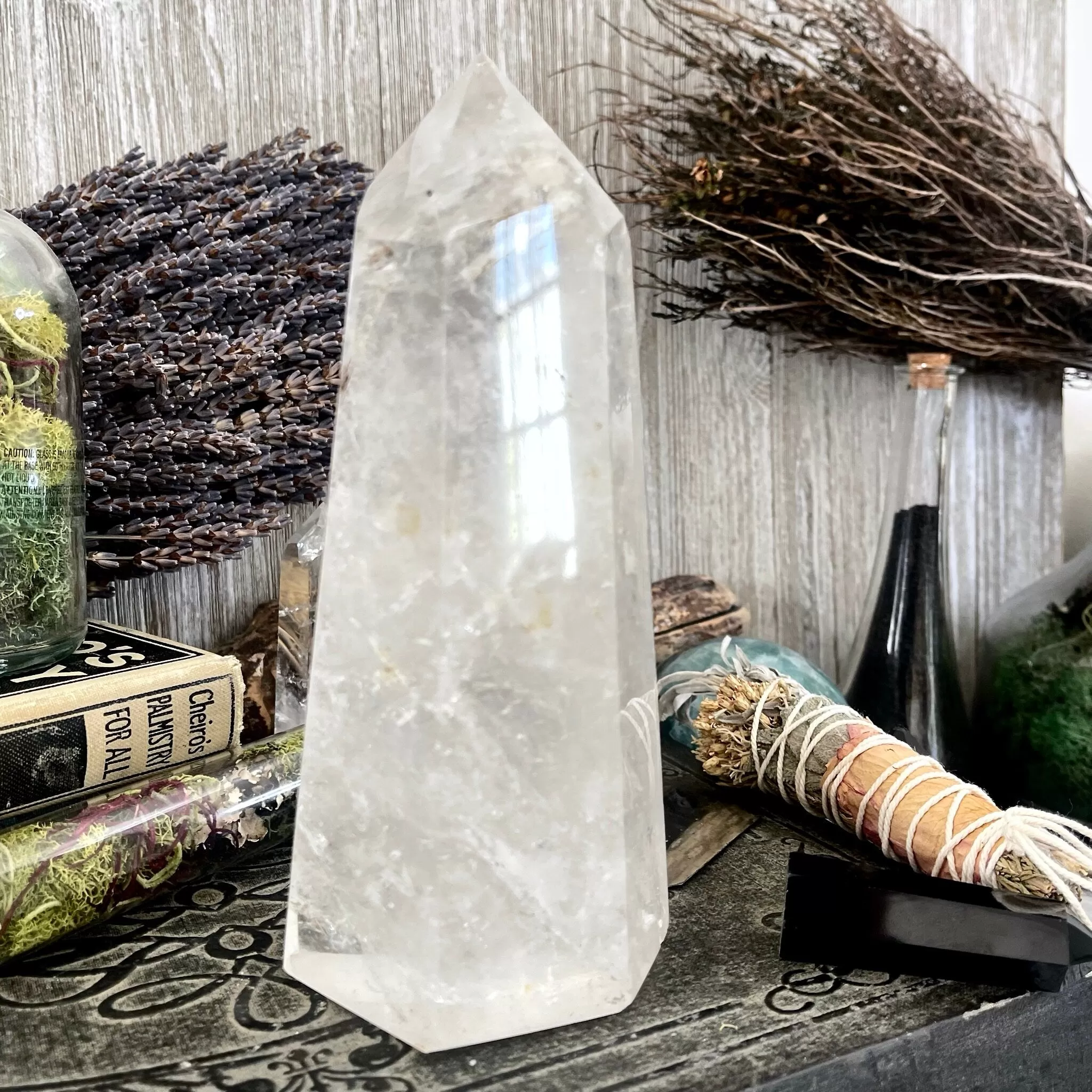 Large Self Standing Clear Quartz Crystal Point / FoxlarkCrystals