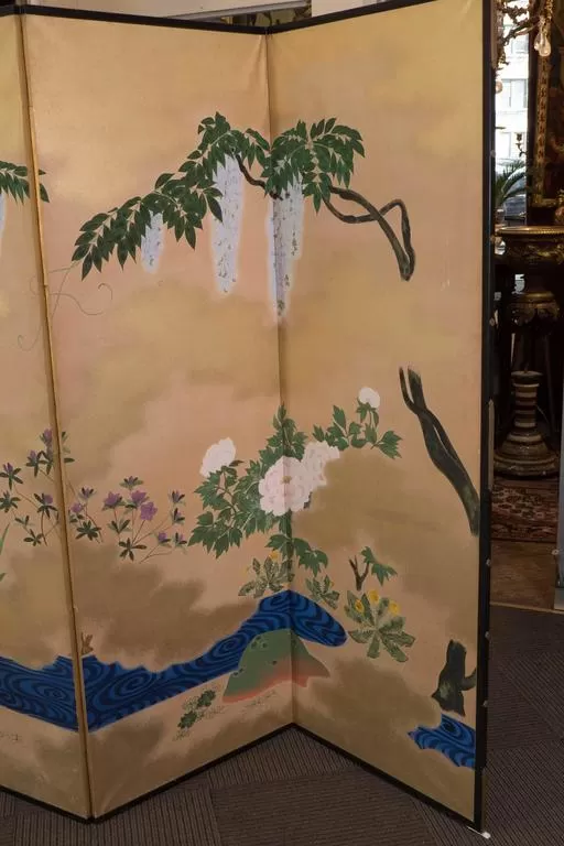 Late Meiji-Early Showa Period Japanese Six-Panel Screen