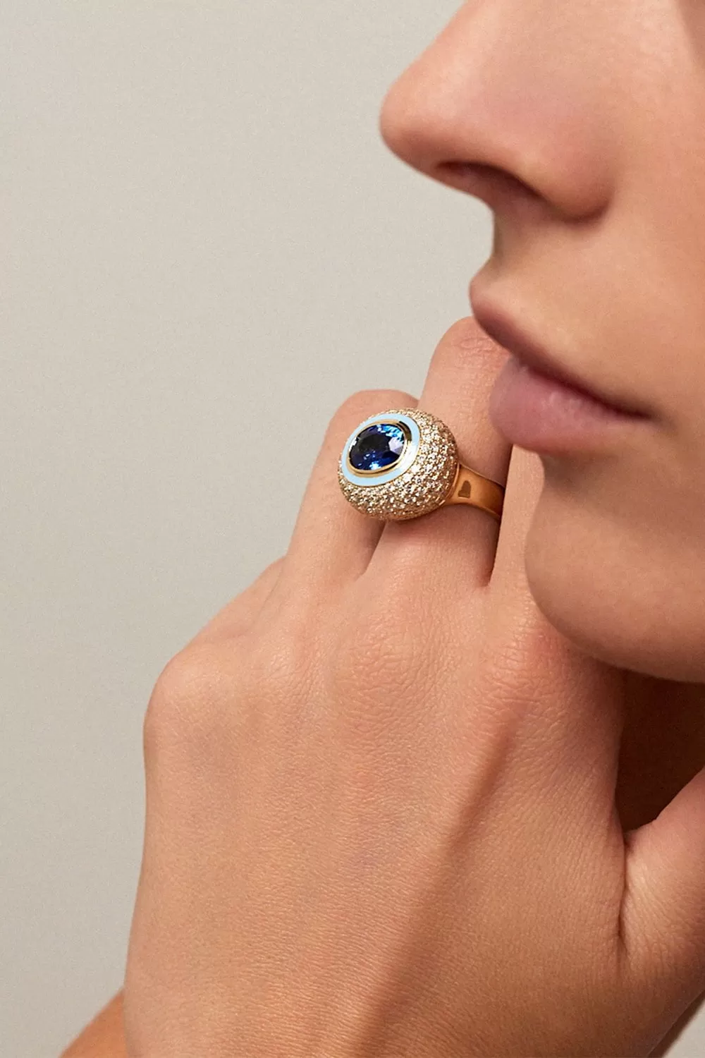 Lenox Blue Sapphire Bubble Ring