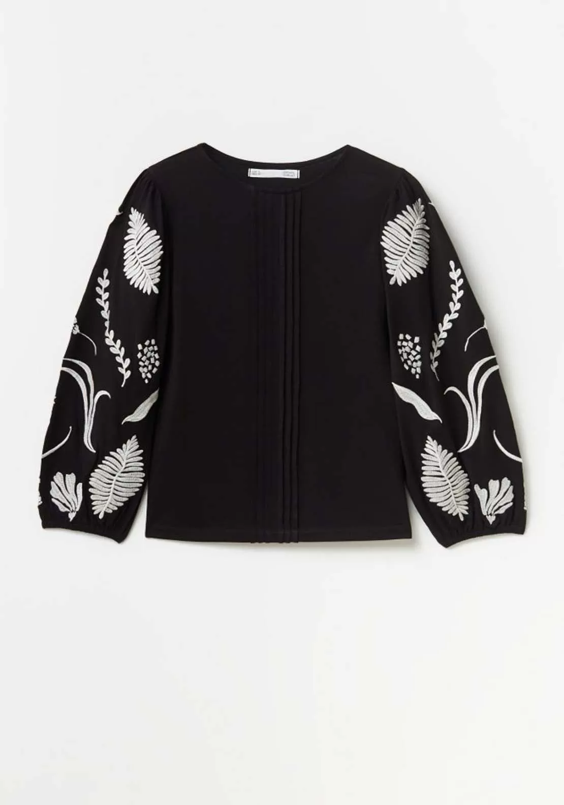 Long Sleeve Front Embroidered Top