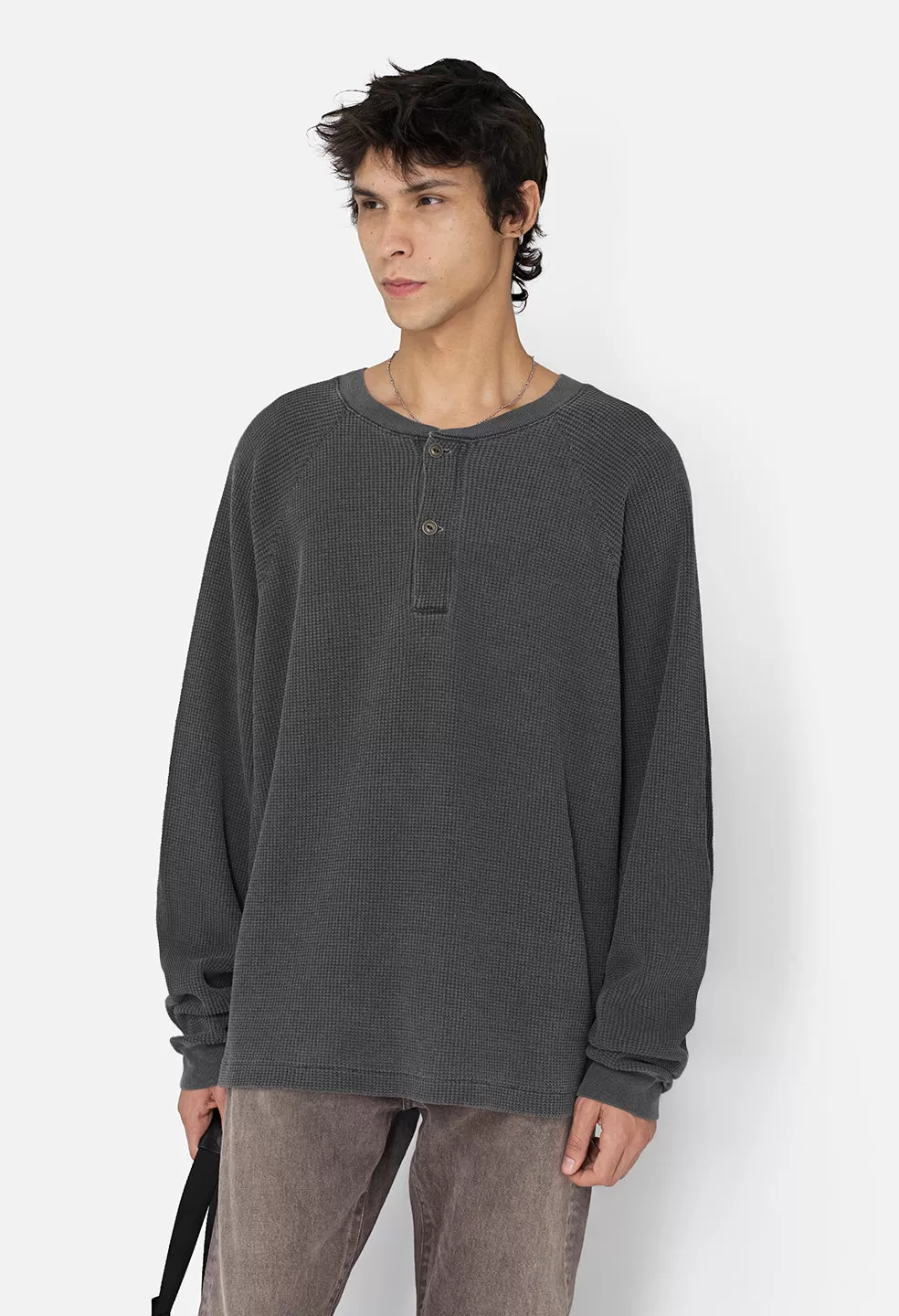 LS Thermal Henley / Washed Black