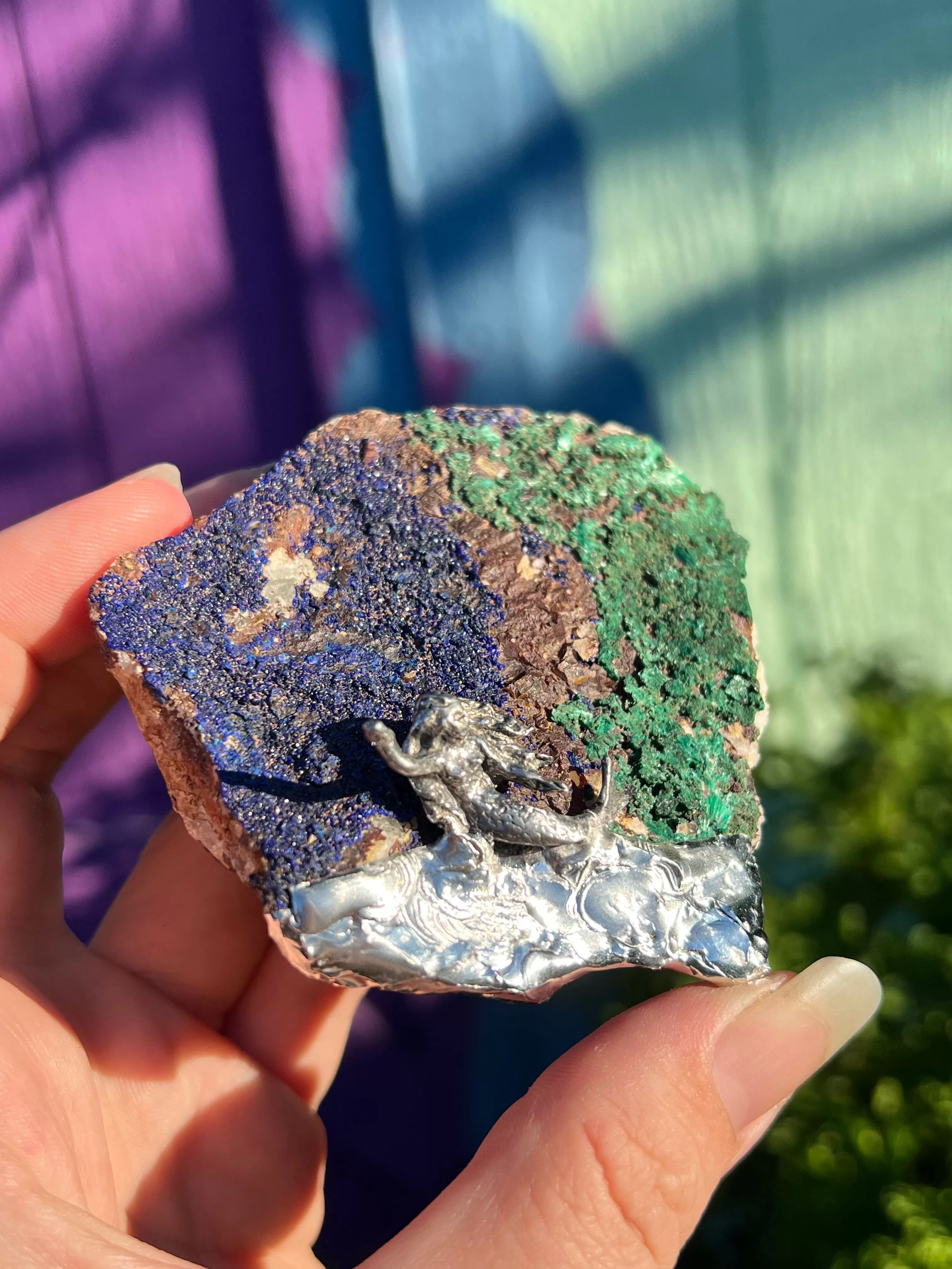 Malachite and Azurite mermaid scene