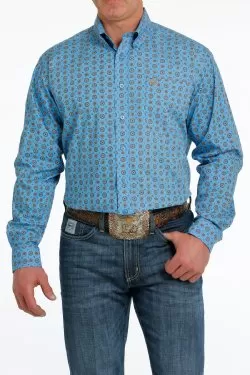 MEN'S CINCH MEDALLION PRINT BUTTON-DOWN WESTERN SHIRT