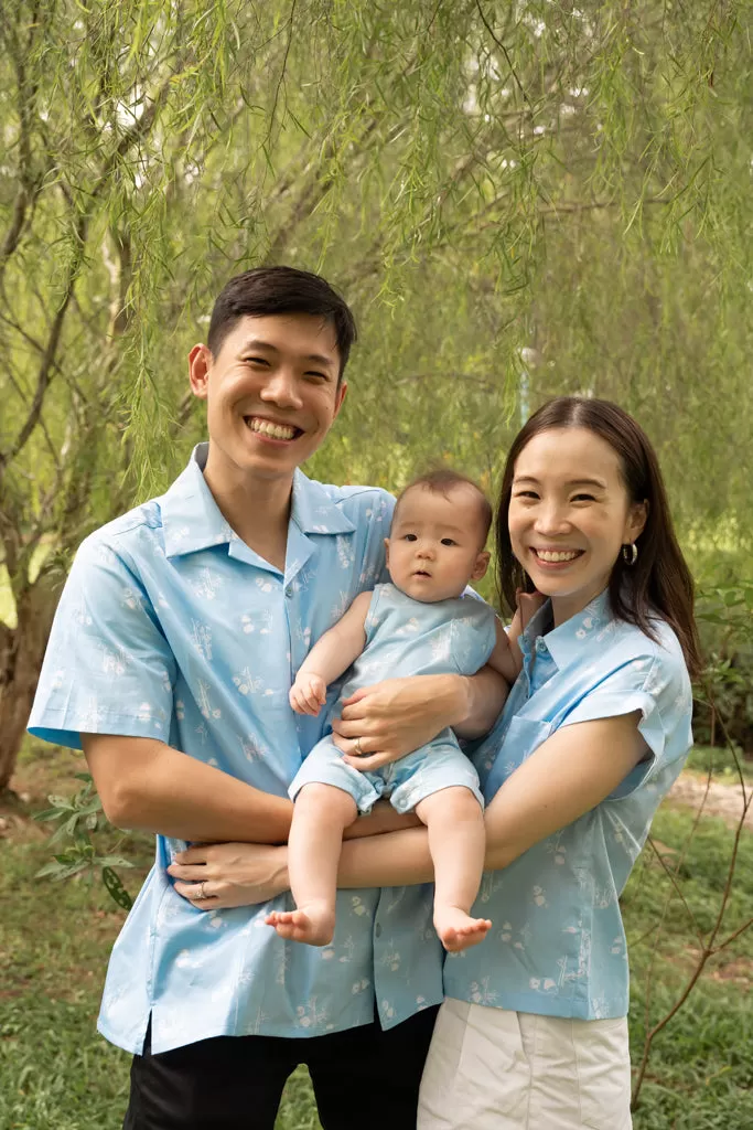 Men's Hawaiian Shirt - Blue Bamboo Pandas