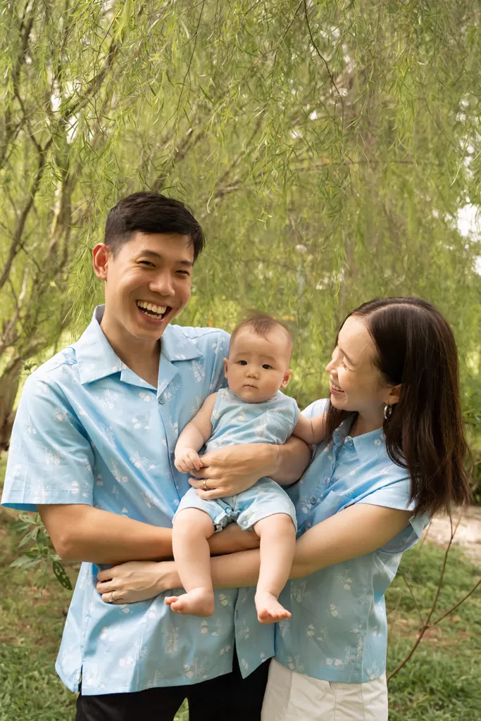 Men's Hawaiian Shirt - Blue Bamboo Pandas