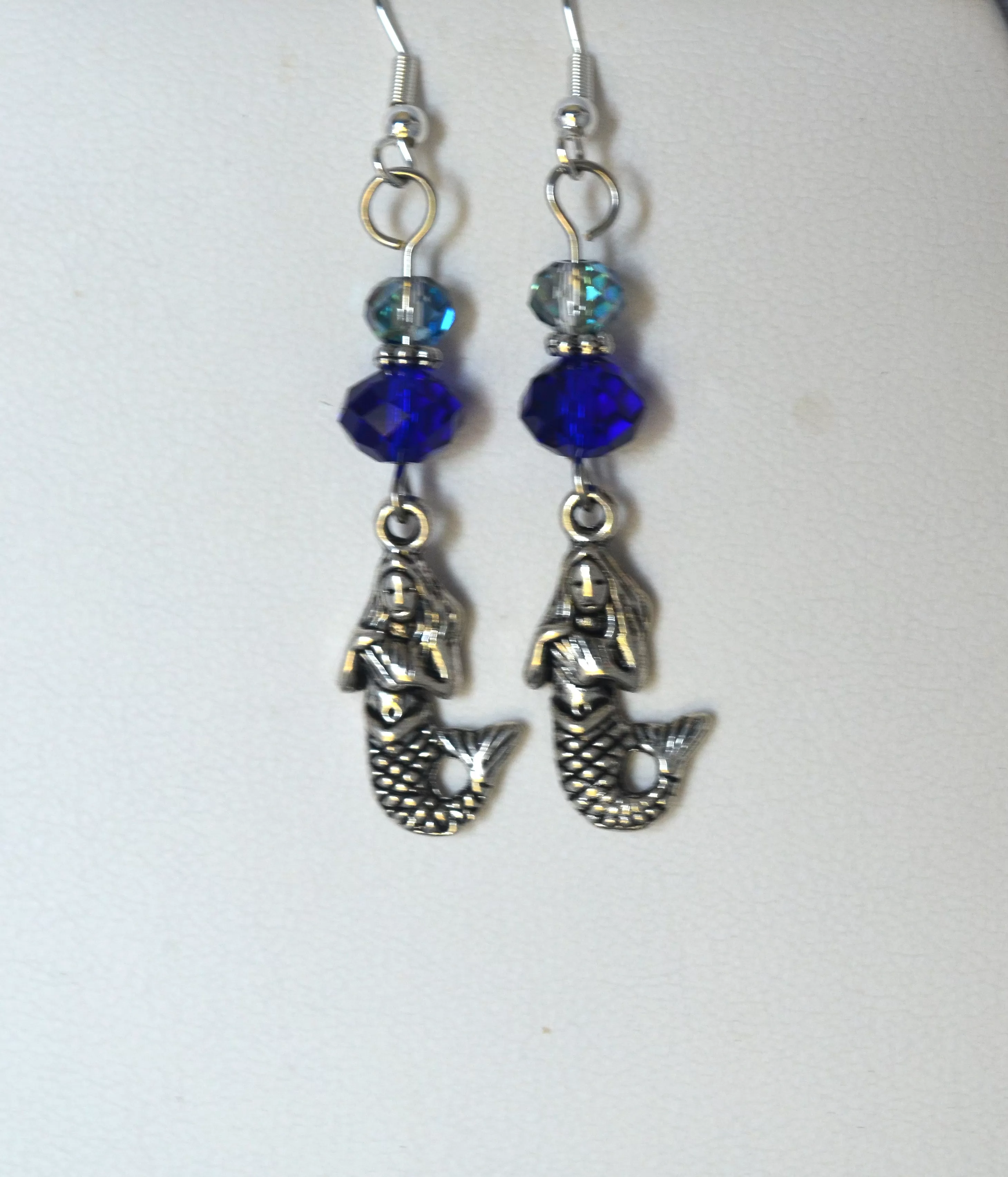 Mermaid Crystal Necklace and Earrings