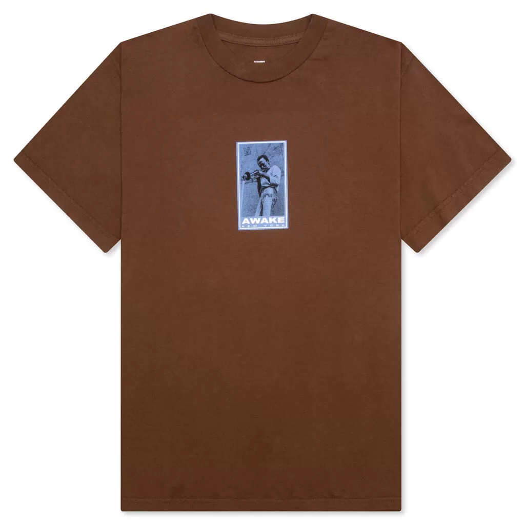 Miles Davis Printed S/S Tee - Brown