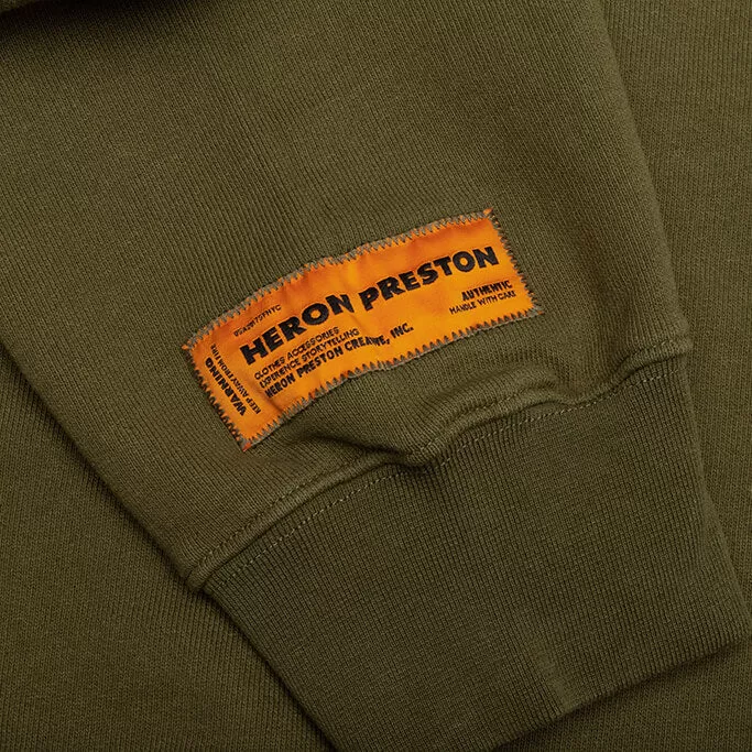 Misprinted Heron Crewneck - Dark Olive