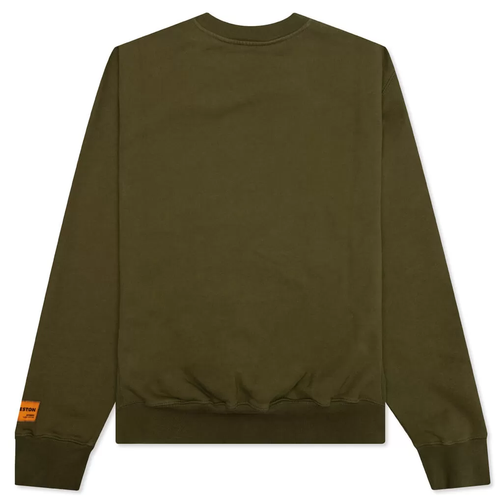 Misprinted Heron Crewneck - Dark Olive