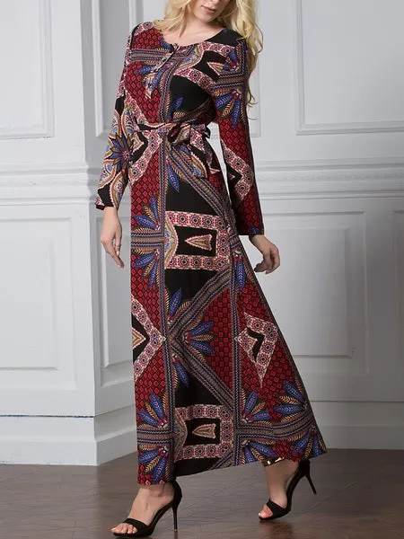 Moriah Tile Printed Maxi Abaya Dress