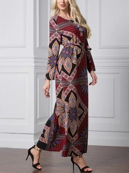 Moriah Tile Printed Maxi Abaya Dress