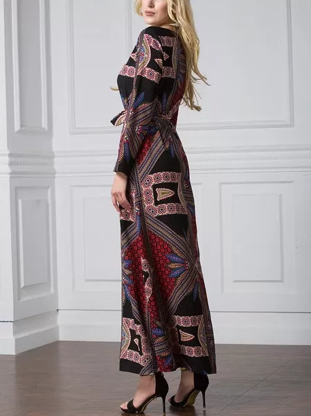 Moriah Tile Printed Maxi Abaya Dress