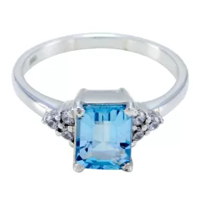 Natural Gem Blue Topaz 925 Sterling Silver Ring Most Selling Items