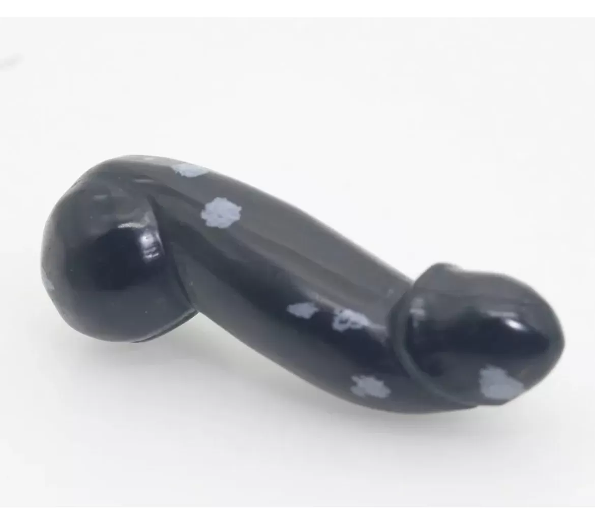 Natural Snowflake Obsidian Carved Crystal Penis Figurine