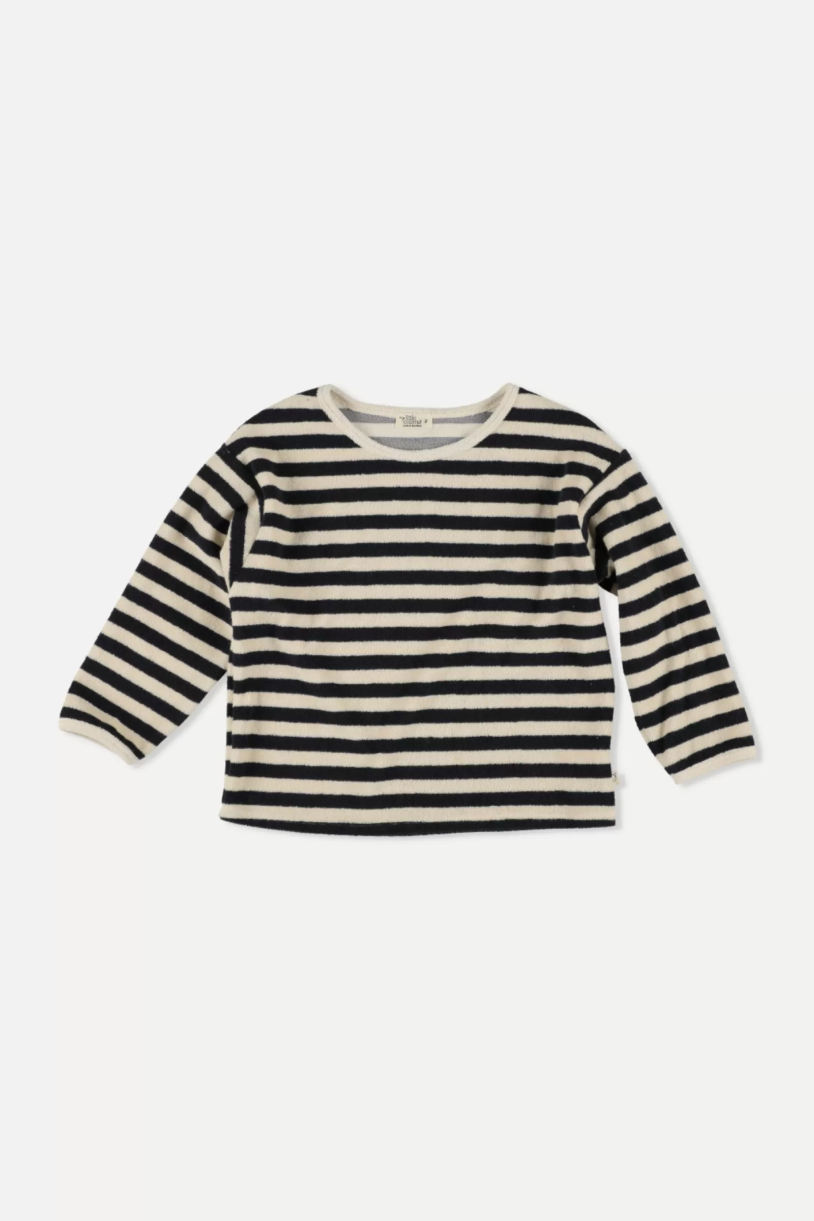 Navy Stripes Towelling Sweatshirt