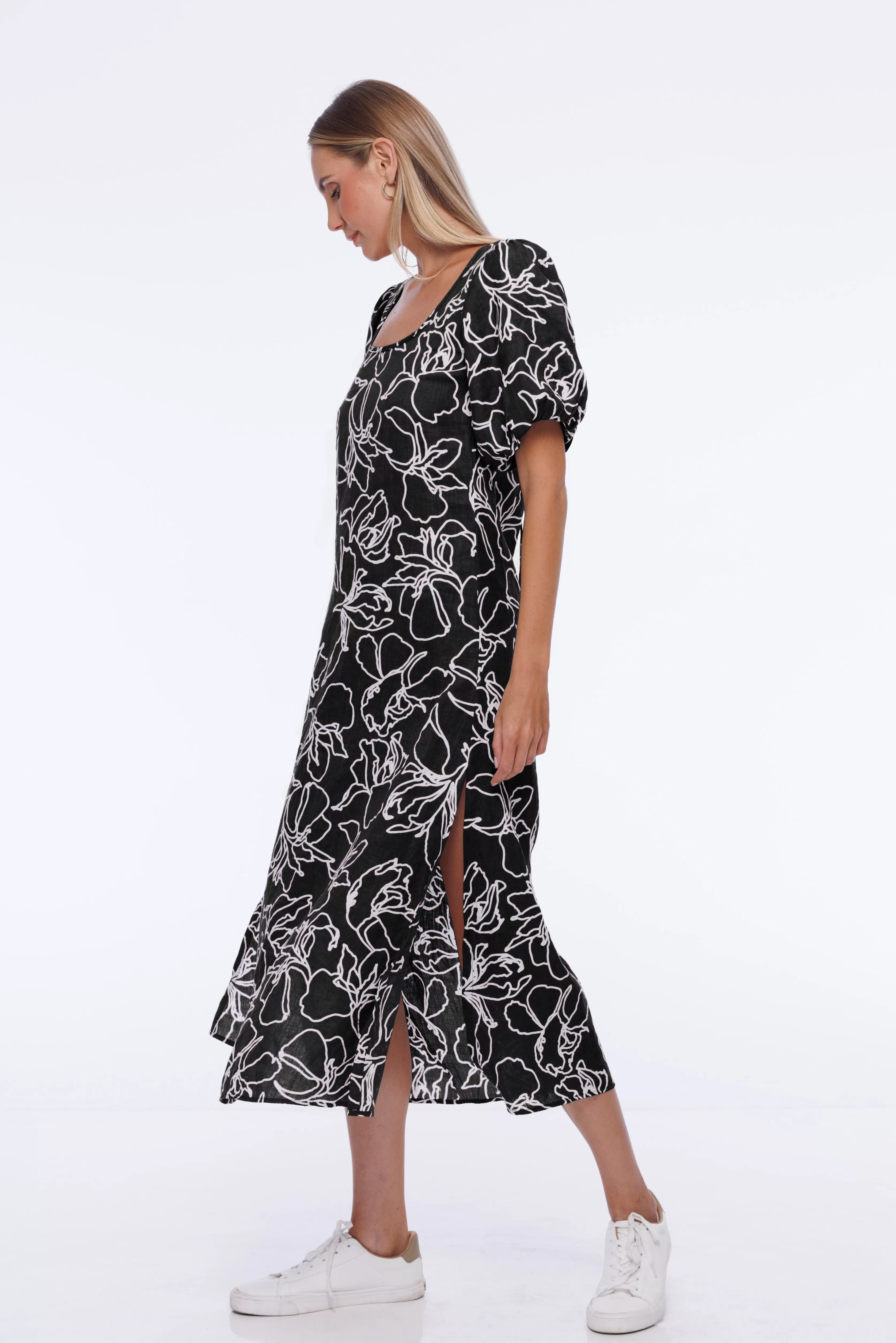 North West Dress - Exclusive Black/Ivory Print