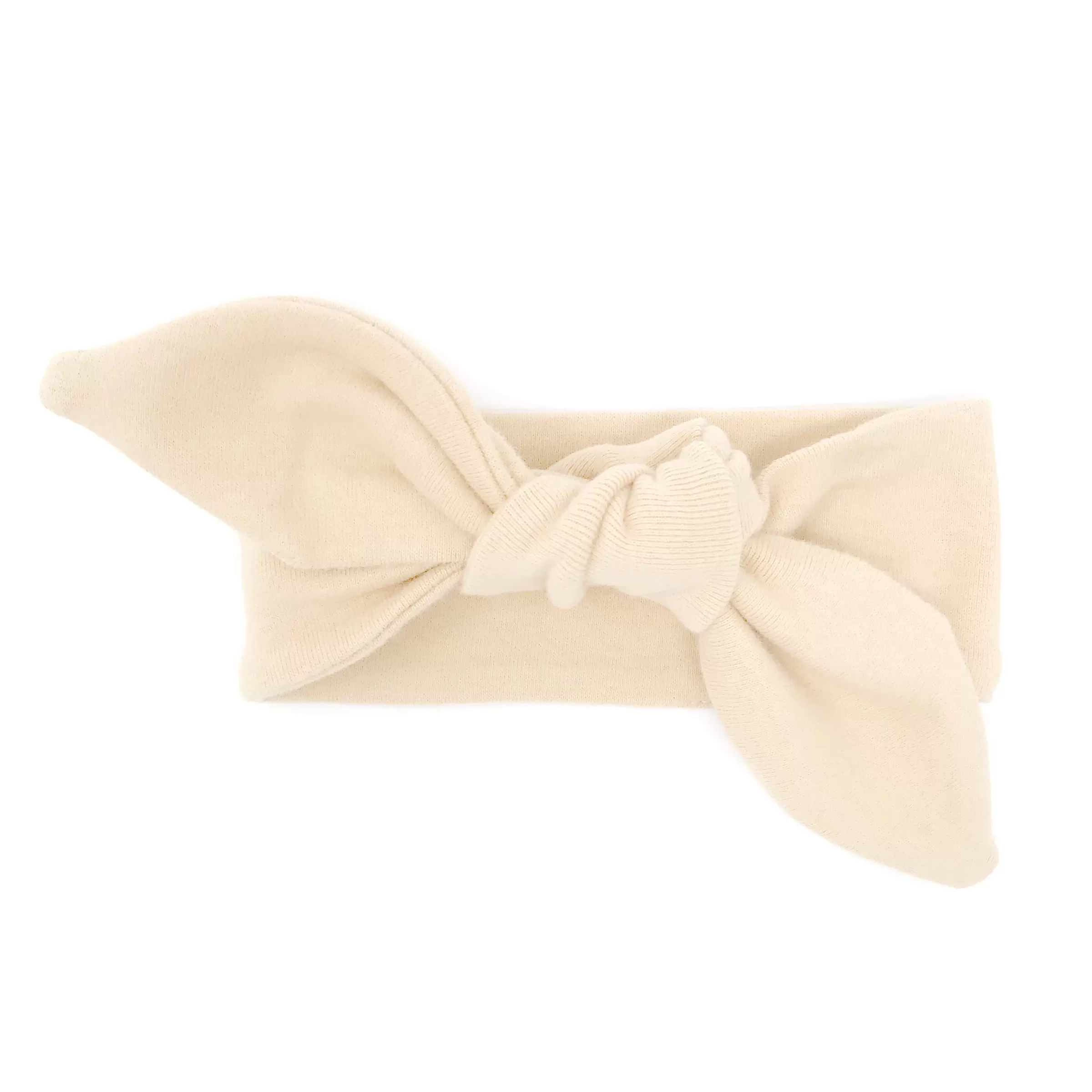 oh baby! Tie Turban Baby Rib Headband - Vanilla