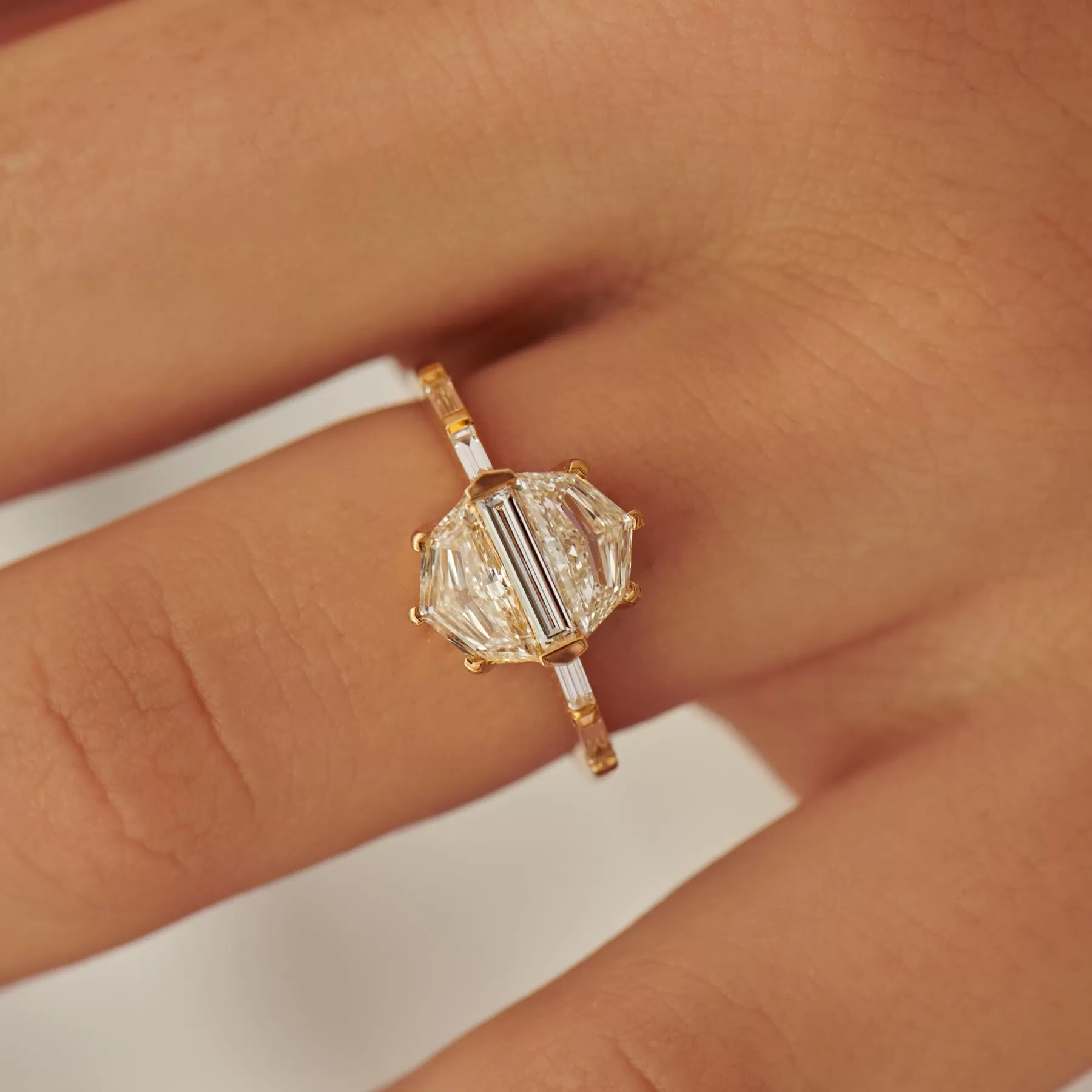 Orbit Cadillac & Baguette Diamond Engagement Ring