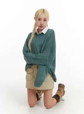 Oversized Knit Sweater IF408