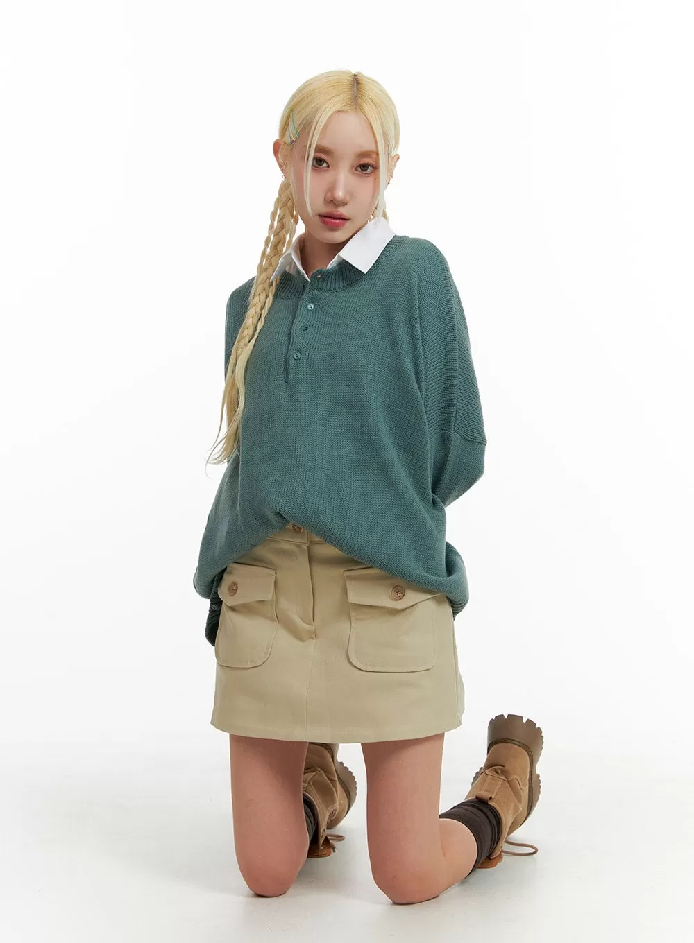 Oversized Knit Sweater IF408