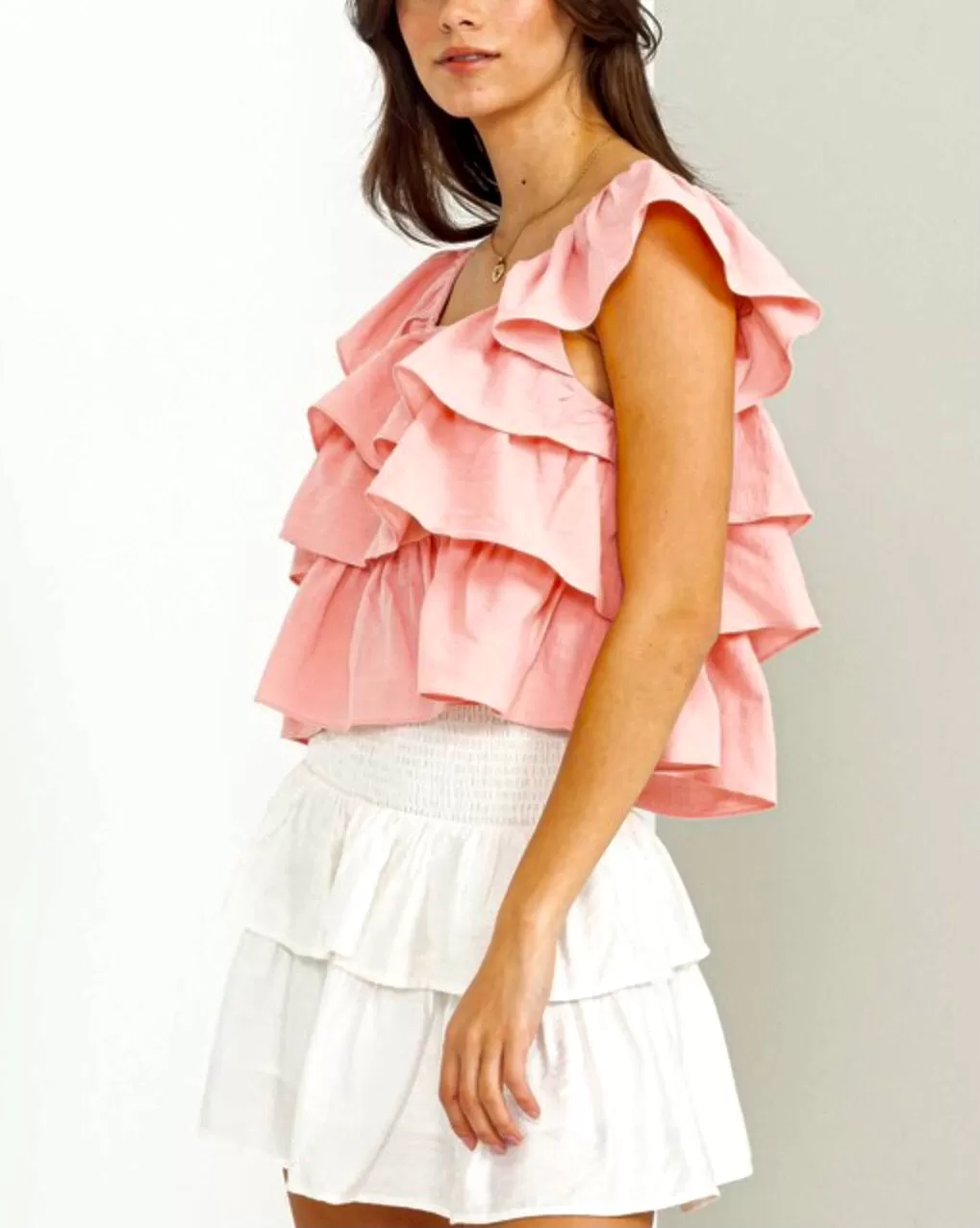 Ozra Pink ruffle top