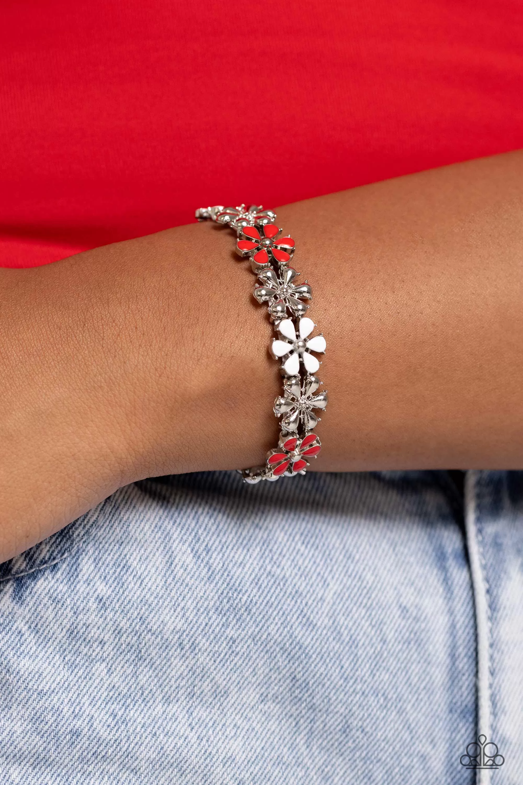 Paparazzi Floral Fair Red Bracelet